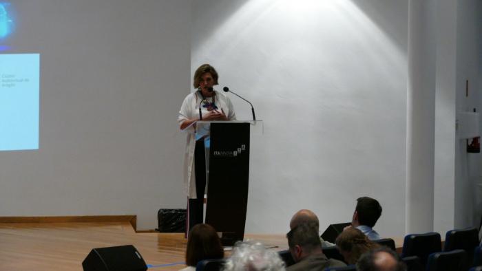 La presidenta del Clúster Audiovisual, Adriana Oliveros, en un momento de la presentación.