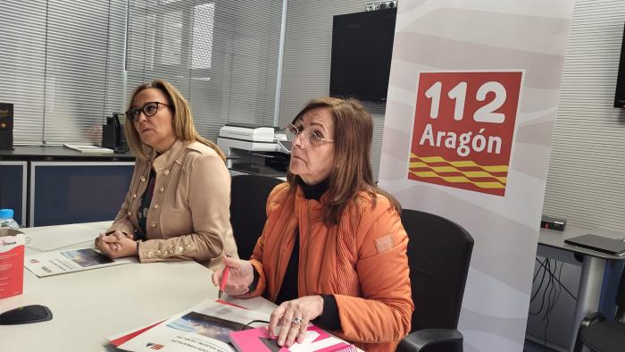 La consejera de Presidencia, en la sala de crisis del 112 Aragón durante la reunión del CECOP