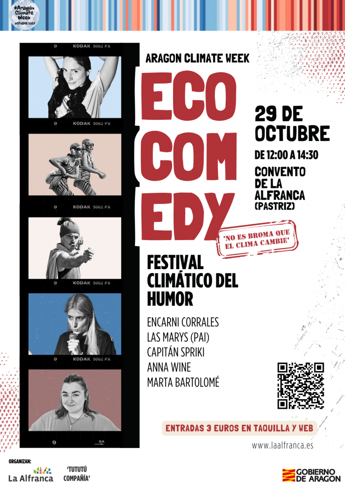 Cartel del festival 'Ecocomedy' que se celebra en La Alfranca.