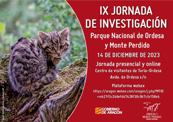 Cartel de las IX Jornadas de Investigación del Parque Nacional de Ordesa y Monte Perdido.