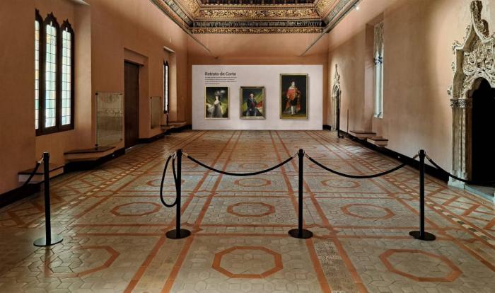 Recreación de una de las salas de la exposición 'Goya. Del museo al palacio'.