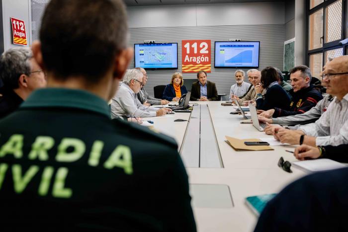 Reunión del CECOP este miércoles en el centro de emergencias 112 Aragón.