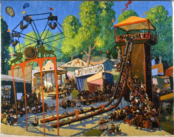 La Feria. Ramón Acín (1927). Óleo sobre lienzo. NIG 04307.