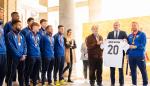 El presidente recibe a la selección aragonesa campeona de la Copa UEFA de las Regiones