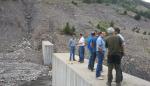 Roque Vicente visita las obras del Torrente de Remáscaro, tras el desbordamiento del río Ésera