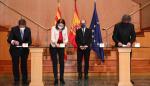 La ministra de Industria, Comercio y Turismo, el vicepresidente del Gobierno de Aragón y los presidentes de las comarcas del Aranda y del Bajo Cinca han firmado los programas de sostenibilidad turística