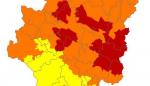 Alerta roja de peligro de incendios forestales en Bajo Ebro Forestal, Muelas de Alcubierre, Valmadrid y Zuera, Prepirineo Occidental y Somontano Occidental