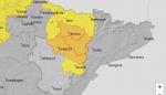 Aviso amarillo por tormentas en Bajo Aragón y se eleva a naranja en Ribera del Ebro