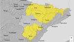 El aviso amarillo por lluvias afecta a toda la provincia de Teruel.
