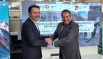 Francisco Querol y Luis Lanaspa en la firma del acuerdo entre CARTV y SODIAR