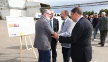 El ministro Planas y el presidente Lambán visitan los regadíos del sector VII de Monegros II