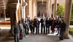 Blasco, junto a los alcaldes de los municipios aragoneses que se integran en Los Pueblos más Bonitos de España.