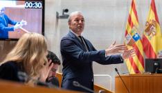 El presidente del Gobierno de Aragón, este viernes en las Cortes de Aragón