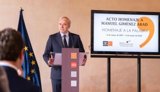 El presidente asiste al acto homenaje en las Cortes de Aragón a Manuel Giménez Abad