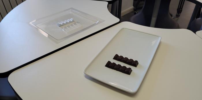 Chocolate en plástico alimentario
