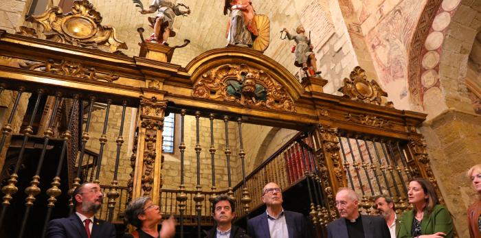 Lambán visita las obras de San Pedro el Viejo y el Círculo Católico