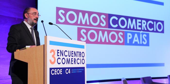 Lambán participa en la jornada Comercio C4-CEOE bajo el lema ‘Somos comercio, somos país’