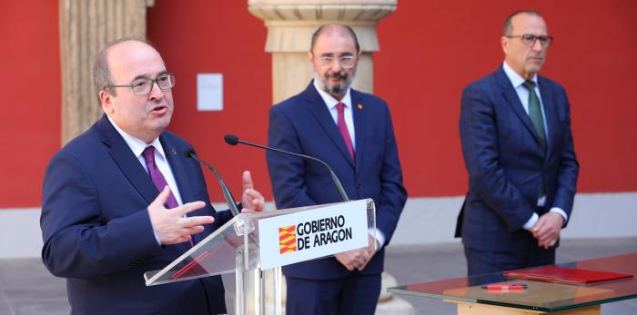 Lambán e Iceta visitan el Museo de Zaragoza y La Mantería