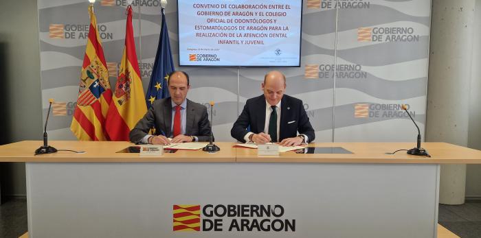 Departamento de Sanidad y Colegio de Odontólogos y Estomatólogos de Aragón renuevan su colaboración para la atención dental infantil y juvenil.