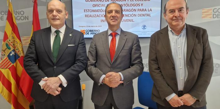 Departamento de Sanidad y Colegio de Odontólogos y Estomatólogos de Aragón renuevan su colaboración para la atención dental infantil y juvenil.