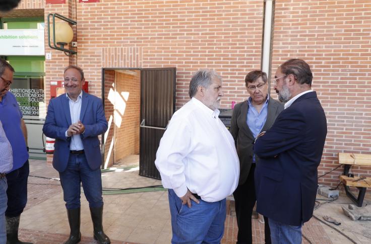El Presidente de Aragón visita los daños ocasionados por la tormenta de julio en la Feria de Zaragoza