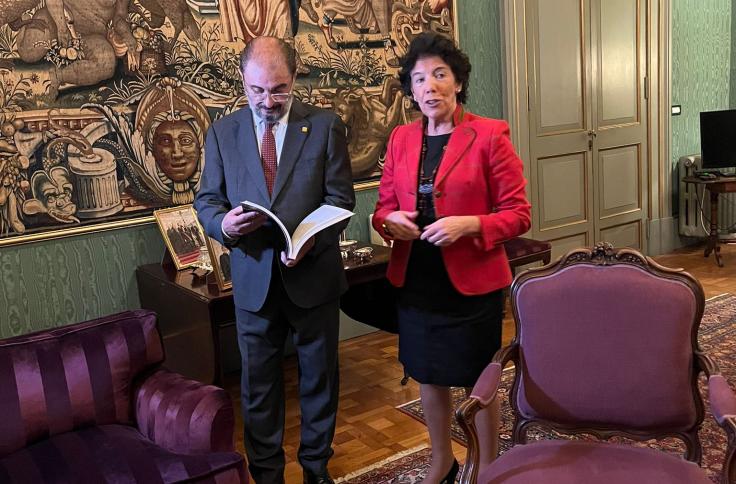 Reunión del presidente Lambán con la embajadora de España ante la Santa Sede, Isabel Celaá