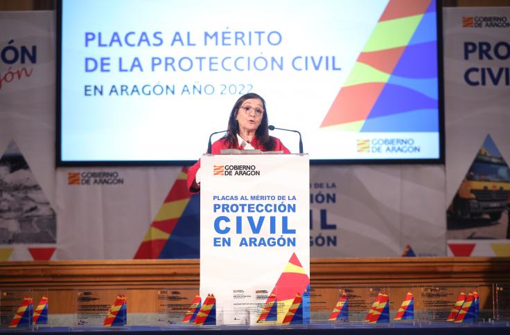 Acto de entrega de placas al Mérito de la Protección Civil en Aragón