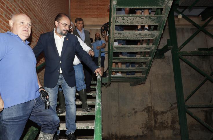 El Presidente de Aragón visita los daños ocasionados por la tormenta de julio en la Feria de Zaragoza