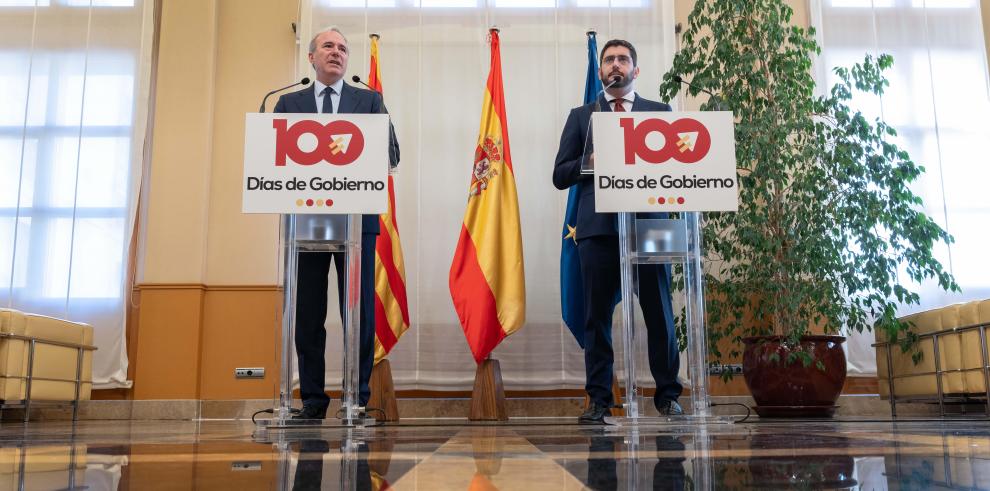 Jorge Azcón y Alejandro Nolasco hacen balance de los primeros 100 días de Gobierno