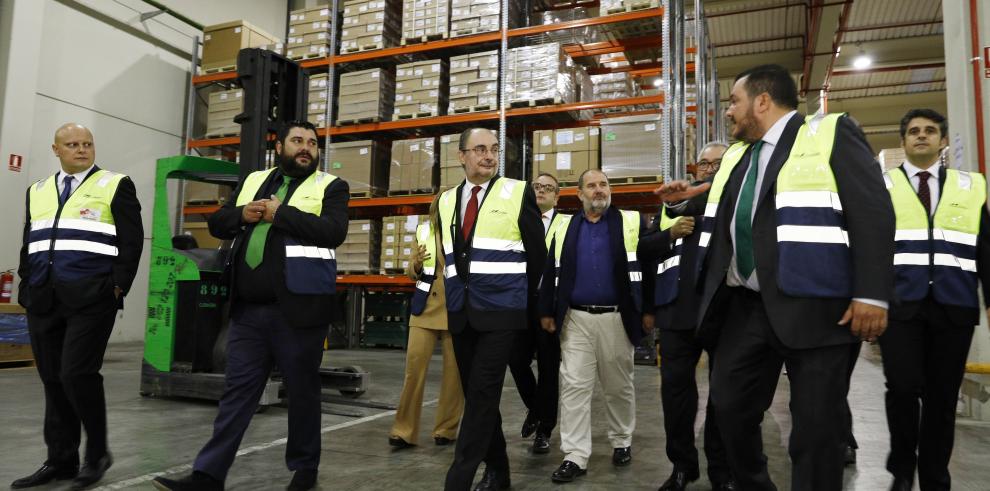 Lambán inaugura las nuevas instalaciones de la empresa aragonesa Marcotran, que inicia un nuevo hito al convertirse en operador aduanero para envío de mercancías aéreas