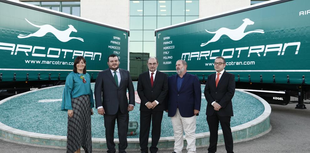 Lambán inaugura las nuevas instalaciones de la empresa aragonesa Marcotran, que inicia un nuevo hito al convertirse en operador aduanero para envío de mercancías aéreas