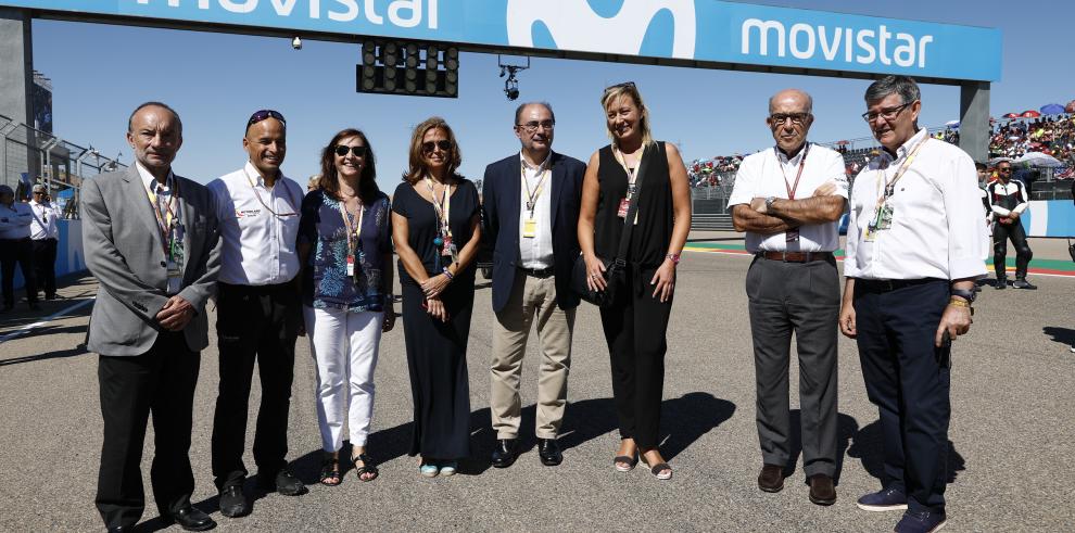 Lambán subraya la pujuanza y buena salud del Gran Premio del mundial de Moto GP en Alcañiz en su novena edición, ganada por Marc Márquez