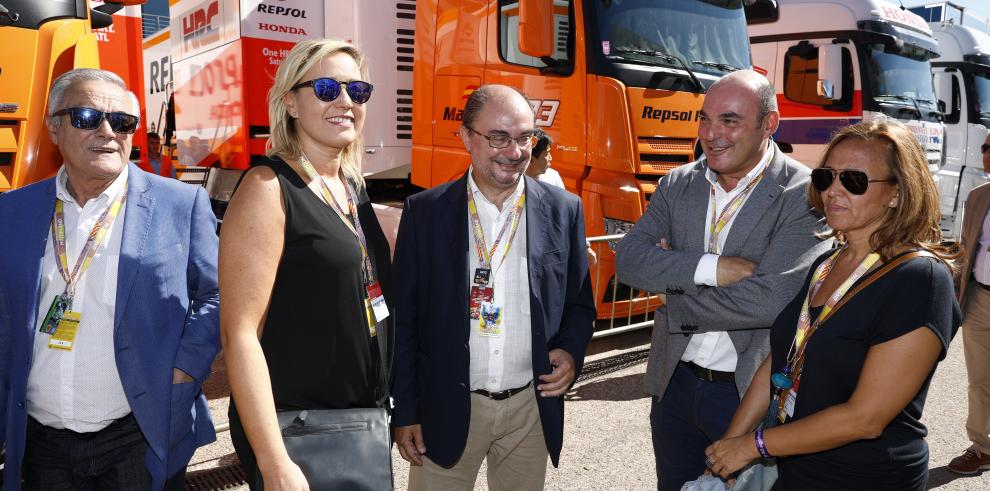 Lambán subraya la pujuanza y buena salud del Gran Premio del mundial de Moto GP en Alcañiz en su novena edición, ganada por Marc Márquez