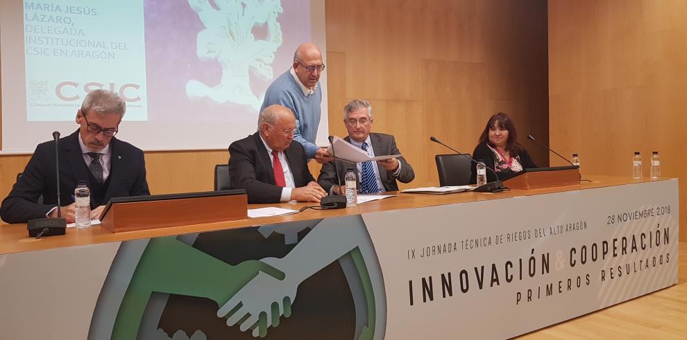 Gobierno de Aragón, Riegos del Alto Aragón y CSIC firman una declaración de intenciones en relación con el registro de propiedad intelectual del programa Ador para la gestión de comunidades de regantes