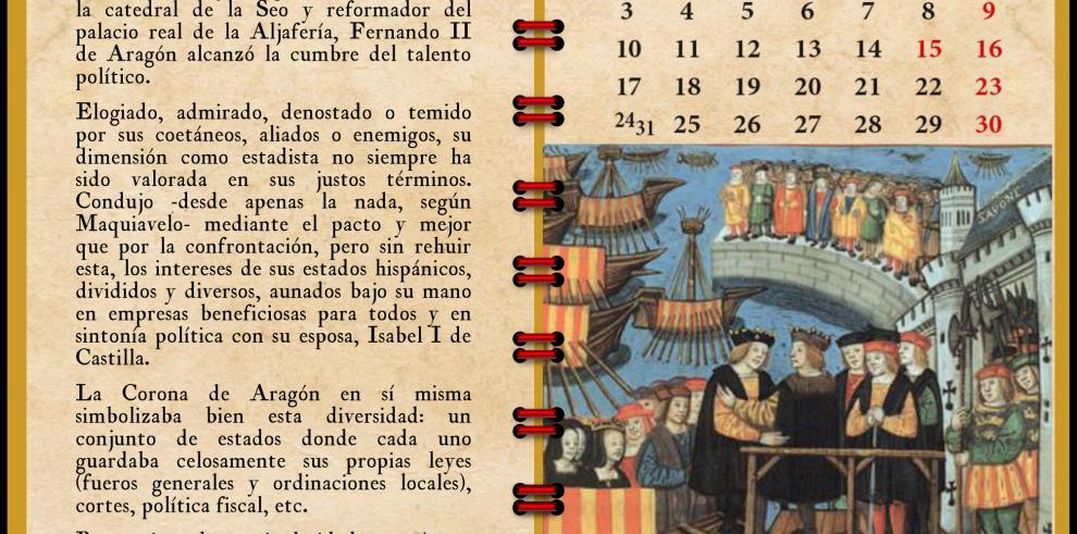 El Presidente de Aragón felicita el Año Nuevo con una nueva versión del calendario sobre la historia de Aragón