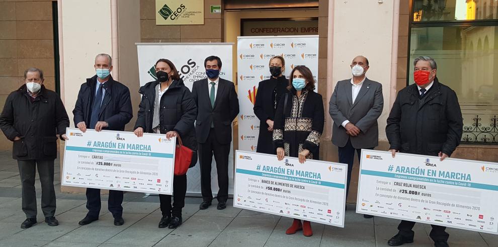 Gastón destaca la “solidaridad y compromiso” de las empresas aragonesas en la entrega de donaciones a entidades sociales de Huesca