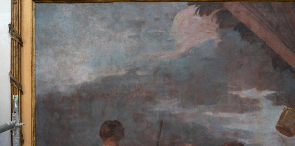 La Dirección General de Patrimonio restaura una de las pinturas murales de Goya de Aula Dei