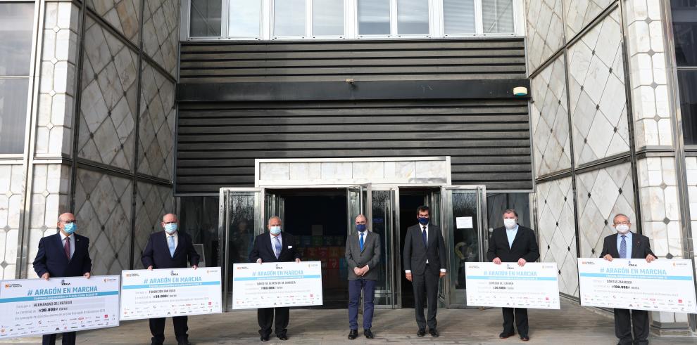 Entidades sociales reciben 500.000 euros en donativos procedentes de la campaña de solidaridad empresarial 'Aragón en Marcha'