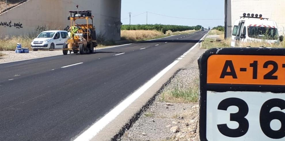 Finalizan los trabajos de mejora del firme en la carretera entre Ricla y Fuendejalón