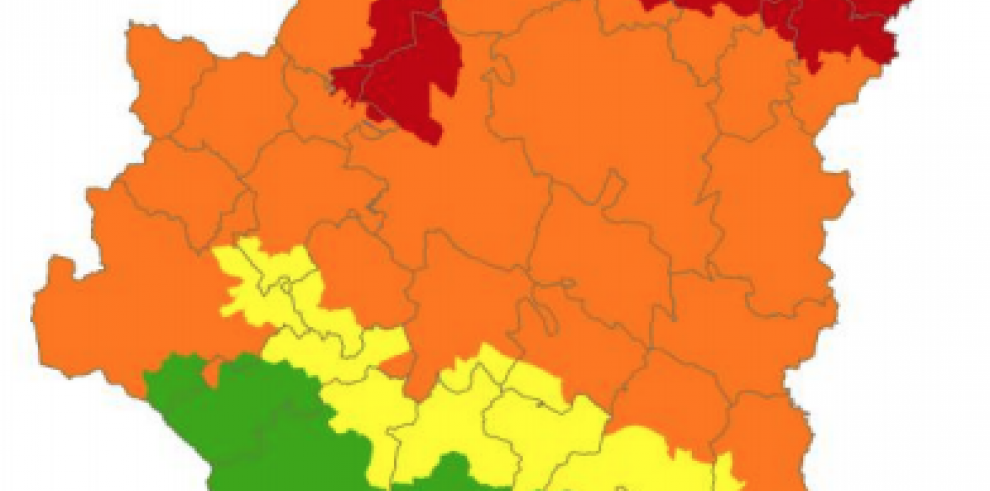 Alerta roja por peligro de incendios forestales varias zonas de Aragón