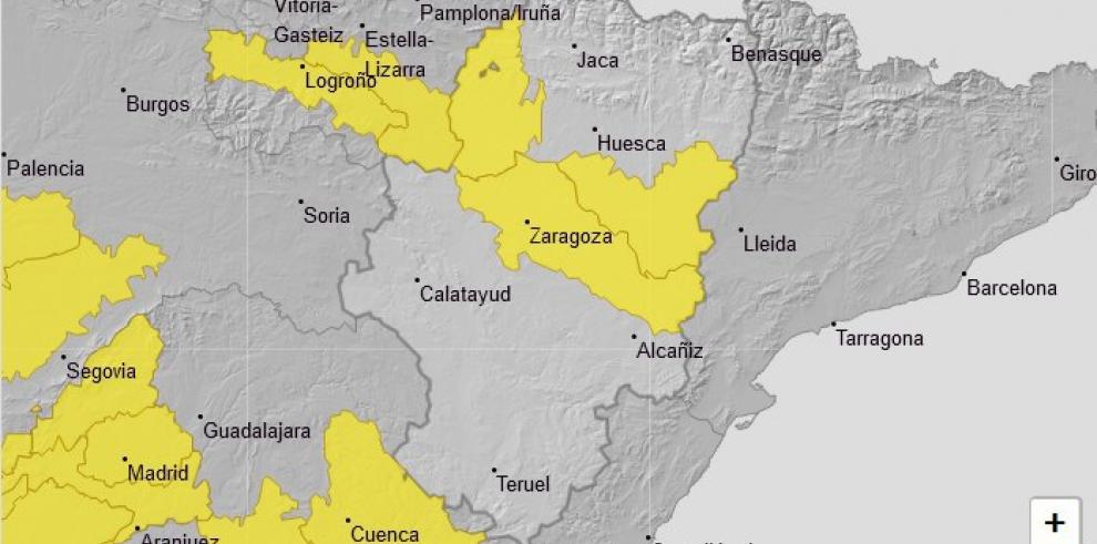 Aviso amarillo por temperaturas máximas en Huesca, Cinco Villas y la Ribera del Ebro
