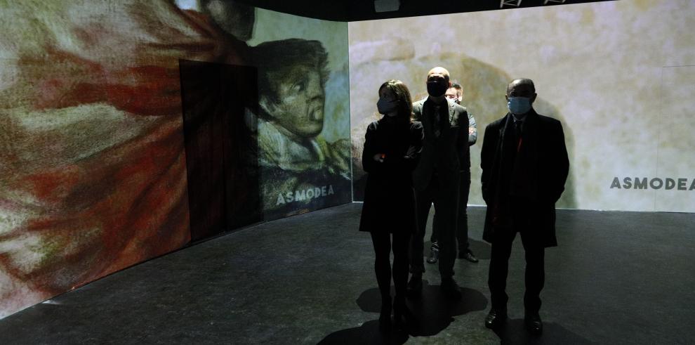 Un proyecto innovador e inmersivo permite acercarse a las pinturas negras de Goya en el IAACC Pablo Serrano, convertido en una cámara oscura