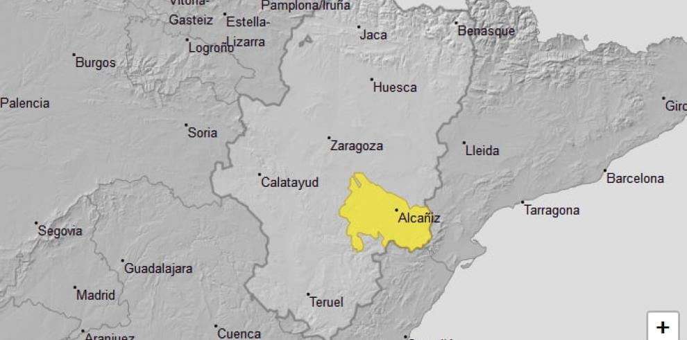 Aviso amarillo por tormentas en el Bajo Aragón