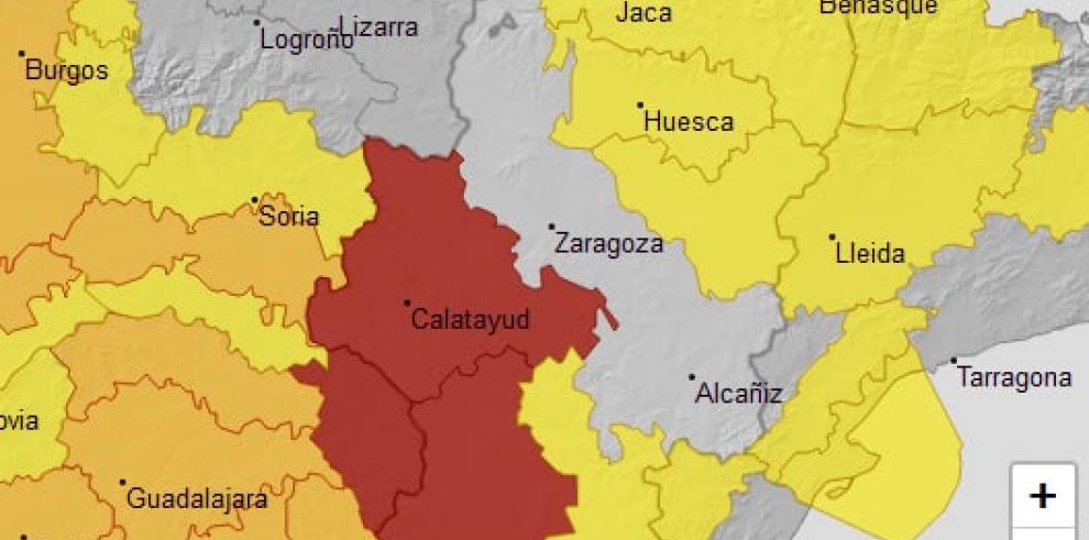 Aviso rojo por temperaturas mínimas en Ibérica zaragozana, Albarracín y Jiloca