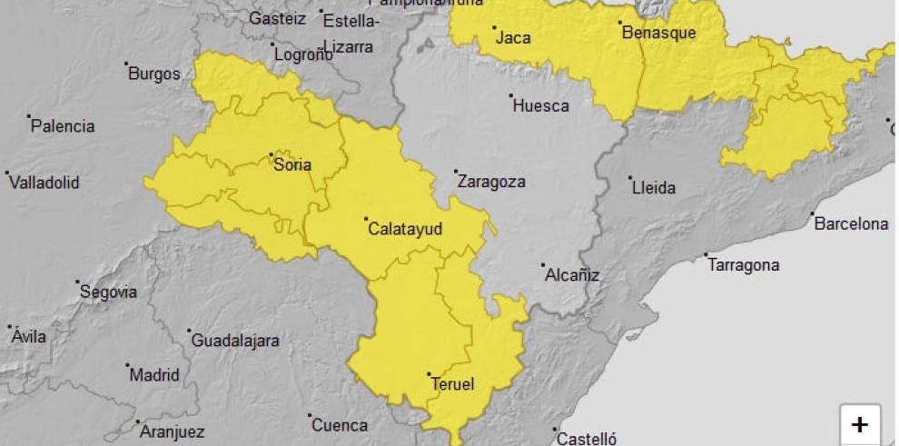 Aviso amarillo por lluvias y tormentas en varias zonas de Aragón