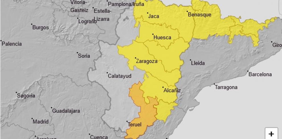 Ampliación del aviso por tormentas hoy en Gúdar y Maestrazgo, que pasa a nivel naranja
