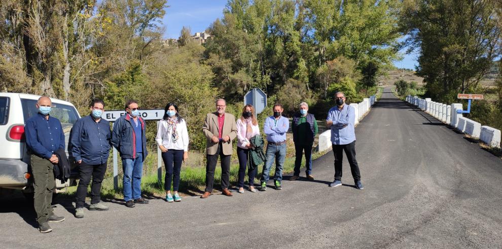 Visita a las obras de mejora de la carretera A-1103 en El Frago