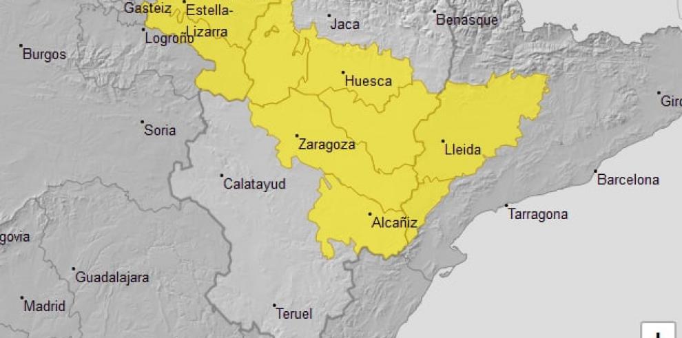 Aviso amarillo por nieblas en varias zonas de Aragón