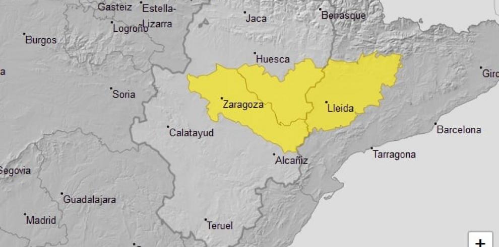 Ampliado aviso amarillo por temperaturas máximas en Ribera del Ebro y Huesca Sur