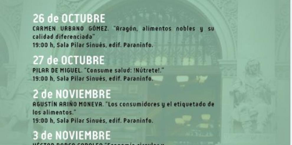 “Nutrición y consumo responsable”, nuevo ciclo de los “Encuentros en el museo” de Consumo y la Universidad de Zaragoza